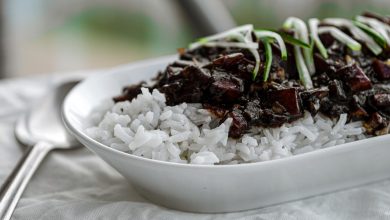 Reis mit schwarzer Bohnen Sauce