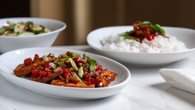 Gebratener Tofu in koreanischer Gochujang Sauce