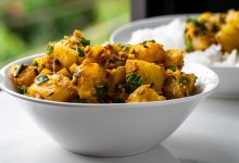 Indische würzige Kartoffeln mit Frühlingszwiebeln